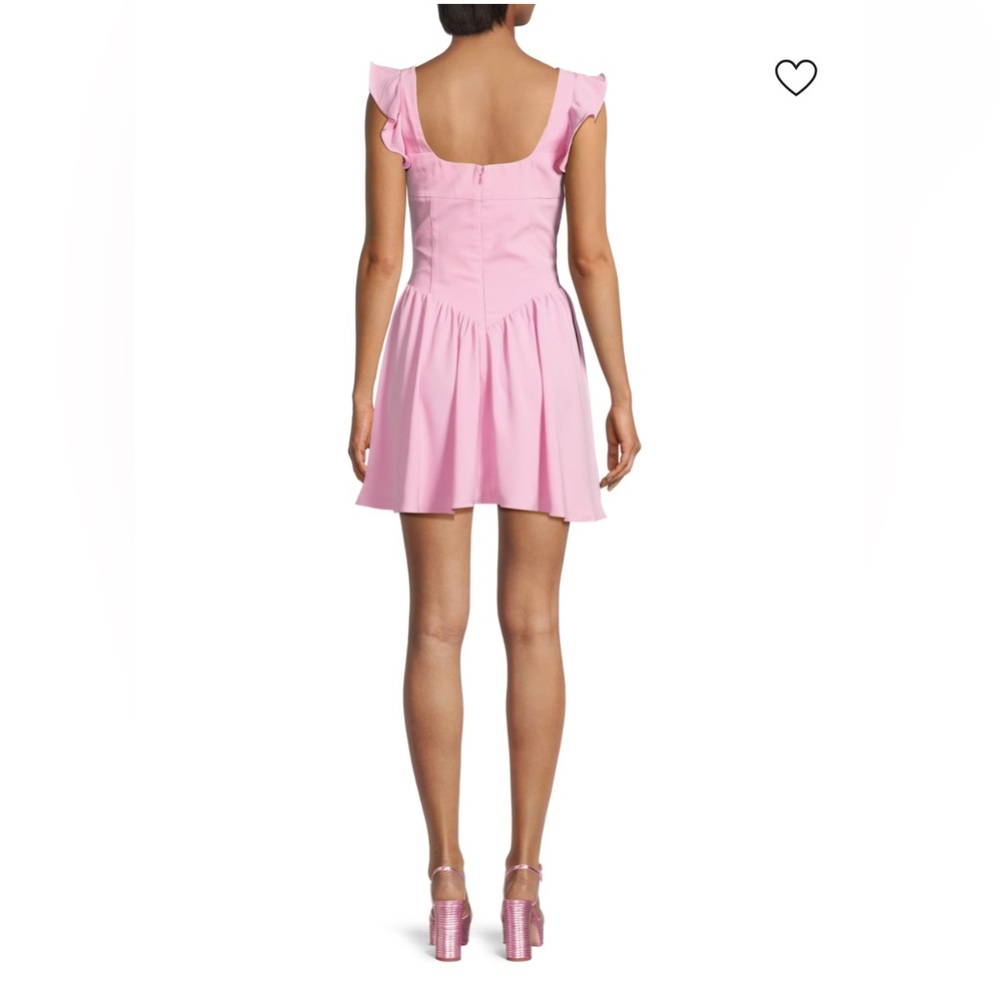 AMANDA UPRICHARD Holland Flutter Sleeve Mini Dress Pink Size S NWT - Picture 2 of 10